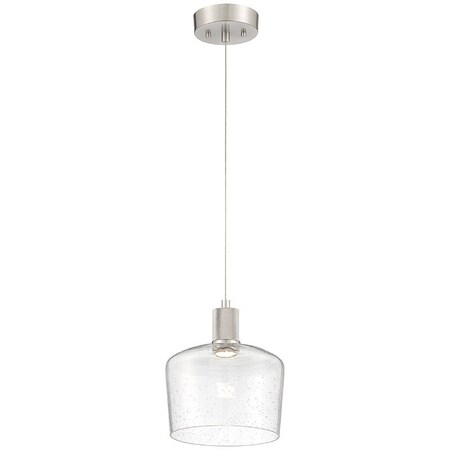 Access Lighting Port Nine Chardonnay, Chardonnay LED Pendant, Brushed Steel Finish, Seeded Glass 63141LEDD-BS/SDG
